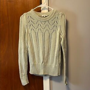 Madewell Pointelle Puff Sleeved Sweater